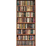 A.Monamour 3D Door Stickers for Interior Doors Library Bookcase Full of Books Vinyl Removable Self Adhesive Door Poster Wallpaper Mural Decals for Bedroom Office Bathroom 85x200cm