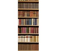 A.Monamour 3D Door Stickers for Interior Doors Old Books on Wooden Shelf Bookshelf Background Vinyl Removable Self Adhesive Door Poster Wallpaper Mural Decals for Bedroom Office Bathroom 77 x 200 cm