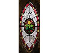 A.Monamour 3D Door Stickers for Interior Doors Ornamental Stained Glass Window in A Medieval Church Vinyl Waterproof Self Adhesive Door Mural Decals for Bedroom Office Bathroom 77 x 200 cm