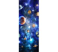 A.Monamour 3D Door Stickers for Interior Doors Planets Stars Galaxies Nebula in Outer Space Astronomy Theme Vinyl Waterproof Self Adhesive Door Mural Decals for Bedroom Office Bathroom 77 x 200 cm