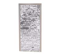 A.Monamour 3D Door Stickers for Interior Doors Retro Worn Rustic Stained Brick White Wall Art Print Eco-Friendly Vinyl Room Door Decals Door Murals Removable Posters Decors for Bedroom Office Bathroom