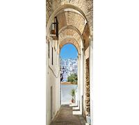 A.Monamour 3D Door Stickers for Interior Doors Stone Arches Vejer De La Frontera Villages in Andalusia Spain Vinyl Waterproof Self Adhesive Door Mural Decals for Bedroom Office Bathroom 90 x 200 cm