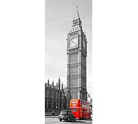 A.Monamour 3D Door Stickers for Interior Doors The Big Ben House of Parliament Westminster Bridge London Street Vinyl Waterproof Self Adhesive Door Mural Decals for Bedroom Office Bathroom 90 x 200 cm