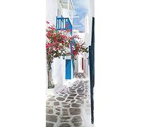 A.Monamour 3D Door Stickers for Interior Doors Traditional Greek House on Mykonos Island Greece Vinyl Waterproof Self Adhesive Door Mural Decals for Bedroom Office Bathroom 85 x 200 cm