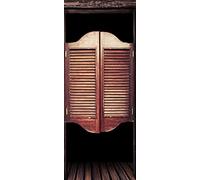 A.Monamour 3D Door Stickers for Interior Doors Western Old Wooden Saloon Door Vinyl Waterproof Self Adhesive Door Mural Decals for Bedroom Office Bathroom 77 x 200 cm