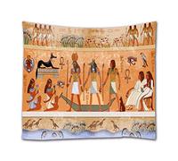 A.Monamour Ancient Egypt Scene Gods And Pharaohs Religious History Hieroglyphic Egyptian Murals Art Print Fabric Wall Hanging Tapestry Wall Mural Curtain Wall Art Wall Decor for Bedroom Living Room