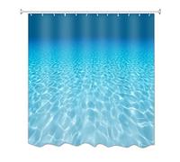 A.Monamour Blue Water Underwater Ocean Sea Nautical Themed Mildew-Free Waterproof Polyester Fabric Long Thicken Bathroom Shower Curtains No Liner Needed 180x180 cm / 72x72 Inch