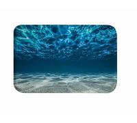 A.Monamour Deep Into The Ocean Blue Marine World Cool Summer Nautical Themed Print Soft Absorbent Flannel Anti-Skid Bath Rugs Doormats Entrance Way Mats For Indoor Outdoor Patio 40x60cm / 16"x24"