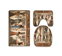 A.Monamour Egyptian Decor Egyptian Papyrus Showing Queen Nefertari Making An Offering To Isis Picture Print Flannel Bath Mat Rug Set Toilet Seat Covers Toilet Lid Covers Cushions Toilet Accessories