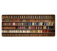 A.Monamour Non-Slip Water Absorbent Washable Bath Mat 3D Library Bookcase Bookshelf Full of Books Vintage Background Soft Flannel Mat Rug Carpet for Bathroom Bathtub Shower Kitchen Bedroom 40x120cm