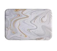 A.Monamour Non-Slip Water Absorbent Washable Bath Mat White Gray Marble Ink Texture Abstract Background Soft Flannel Mat Rug Carpet for Bathroom Bathtub Shower Kitchen Sink Bedroom 40x60cm