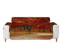 A.Monamour Sofa Slipcovers Sofa Covers Colorful Autumn Orange Forest Road Yellow Leaves Nature Landscape Velvet Slip Resistant Armchair Couch Sofa Furniture Protector Fabric Covers for Pets Dogs Cats