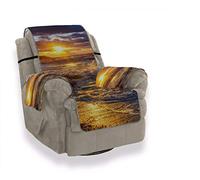 A.Monamour Sofa Slipcovers Sofa Covers Ocean Beach Sunset Dark Cloudy Sky Nature Scenery Print Soft Velvet Slip Resistant Armchair Couch Sofa Furniture Protector Fabric Covers for Pets Dogs Cats