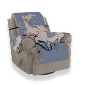 A.Monamour Sofa Slipcovers Sofa Covers Watercolor Flowers Bouquet Cute Llama Alpaca Cartoon On A Bike Velvet Slip Resistant Armchair Couch Sofa Furniture Protector Fabric Covers for Pets Dogs Cats