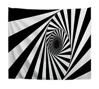 A.Monamour Wall Hanging Tapestry 3D Black And White Spiral Tunnel Optical Illusion Abstract Art Picture Print Wall Fabric Mural Art Decoration for Bedroom Dorm Living Room 153x229cm
