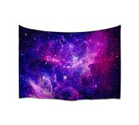 A.Monamour Wall Hanging Tapestry Pink and Purple Nebula Cluster of Stars Galaxy Space Fabric Boho Hippie Mandala Wall Mural Art Decoration for Bedroom 102x153cm