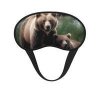 A Mother and a cub Bears Sleep Mask for Side Sleeper Soft Breathable Sleeping Eye Mask Blackout Silk Eye Sleep Shade Cover with Elastic Strap Night Blindfold for Women Men Travel Nap