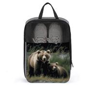 A Mother And A Cub Bears Travel Shoe Bag, Waterproof Storage Pouch with Zipper, Portable Shoe Organizer for Women And Men