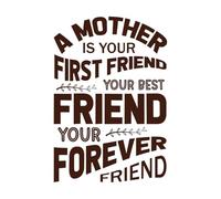 a Mother is Your First Friend Your Best Friend Your Forever Friend Wall Stickers 57.6x84.2cm Store Decoration Coffee