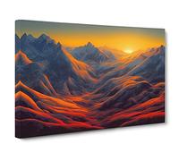 A Mountain Sunrise Canvas Print | Gallery Wrapped 30mm Frame Wall Art | 30x20 inches | Ready to Hang | Contemporary Landscape Picture | Living Room Bedroom Lounge Office