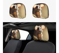 A Mouse Car Headrest Cover - Stylish Headrest Protectors for Most Vehicle Models - Easy to Install, Pink, Black, Blue