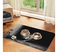 A Mouse in The Darkness Pet Feeding Mat Dog Cat Eating Food Absorbent Leather Tablecloth for and Water Bowl Waterproof No Stains Quick Dry Non-Slip 23.62 * 15.75IN