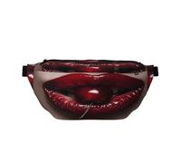 A Mouth Fanny Pack for Women Man,There is A Cherry Between The Lips Waist Belt Bag Crossbody for Sports Travel Hiking Running Jogging