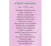 A Much Loved Auntie Memorial Graveside Poem Keepsake Card Includes Free Ground Stake F113