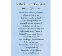 A Much Loved Grandad Memorial Graveside Poem Keepsake Card Includes Free Ground Stake F109