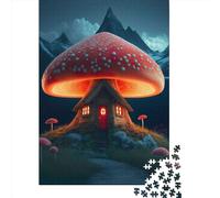 A Mushroom Home 尺寸 Pieces Wooden Puzzles for Adults Jigsaw Puzzles Educational Game Challenge Toy 300pcs (40x28cm)