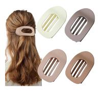 A must-have flat hairpin set for ladies, with thin claws that can hold the hair firmly in place, and a silky touch that does not damage the hair, suitable for daily commuting and dating (4-piece set)
