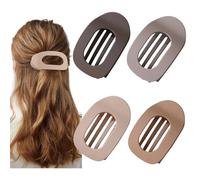A must-have flat hairpin set for ladies, with thin claws that can hold the hair firmly in place, and a silky touch that does not damage the hair, suitable for daily commuting and dating (4-piece set)