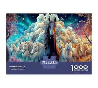 A Myriad of Horses Galloping Challenging 1000 Piece Jigsaw Puzzle, Chinese Zodiac Decorative Game Gifts for Families And Boys Girls 52x38cm/1000pcs