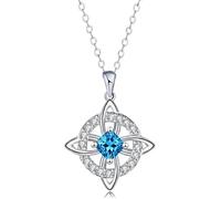 A mysterious birthstone necklace with a silver pendant, suitable for women, wives, and mothers(E)