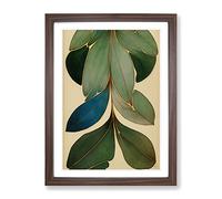 A Mysterious Leaves Framed Print for Living Room Bedroom Home Office Décor, Wall Art Picture Ready to Hang, Walnut A3 Frame (34 x 46 cm)