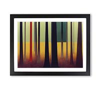 A Mystical Abstract Forest Framed Print | A2 Black Framed Wall Art | Ready to Hang | Abstract Landscape Picture | Living Room Bedroom Lounge Office