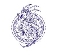 a Mythical Dragon Entwined with Mandala Patterns with Scales and Wings Adding to The Detailed Wall Stickers 64x80.5cm Glass Stickers DarkBlue