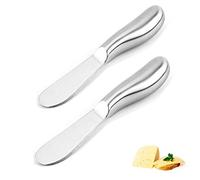 A/N Butter Knife Cheese Spreader Stainless Steel Easy Spread with Ergonomic Handle 14x2cm 2pcs