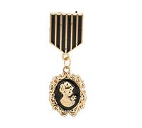 A N KINGPiiN Queen Elizabeth Honorary Black & Gold Lapel Pin Brooch Badge, Brooch Suit Stud, Shirt Studs Men's Accessories