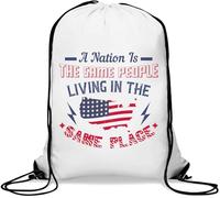 A nation is the same people living in the same place Gym Sack Casual Drawstring Bag White
