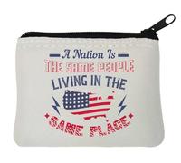 A Nation is the Same People Living in the Same Place Neoprene Coin Purse Pouch 10x11cm White