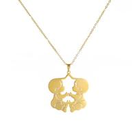 A necklace featuring two adorable baby boys sitting opposite each other symbolizing wishing for children and representing good fortune is suitable as a gift jewellery pendant necklaces for men women