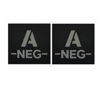 A NEG Blood Type Negative Tactical Patch, IR Reflective, Hook Backing, 5cm Square
