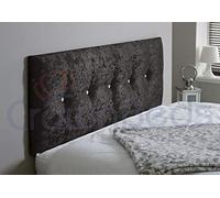 a New City Crushed Velvet Headboards Available In 2ft6,3ft,4ft,4ft6,5ft,6ft (Black, 4ft6 (double))