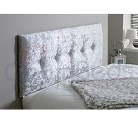 a New City Crushed Velvet Headboards Available In 2ft6,3ft,4ft,4ft6,5ft,6ft (Silver, 4ft (small double))
