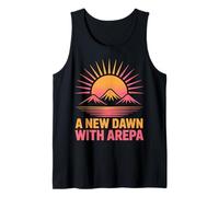 A New Dawn with Arepa Sunset Mountain Design Tank Top