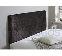 a New Plain Crushed Velvet Headboard in 2ft6,3ft6,4ft,4ft6,5ft,6ft (Black, 4ft6 (double))