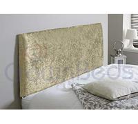 a New Plain Crushed Velvet Headboard in 2ft6,3ft6,4ft,4ft6,5ft,6ft (Cream, 5ft (kingsize))