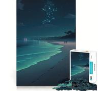 A Night at The Beach Jigsaw Puzzles for Adults 1000 Pieces Unwind Game Firm Edge Playful Challenge Wall Display (50x75cm)