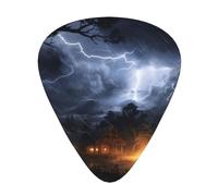 A night of lightning and thunder 12 Pack Guitar Picks Plectrums with Organizer Storage Box, ABS Material Picks for Acoustic & Electric Guitar, 3 Thickness Options